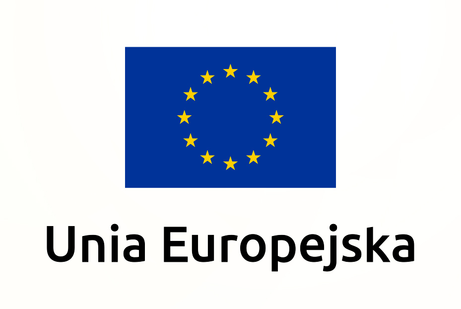 Flaga europejska i napis: Unia Europejska